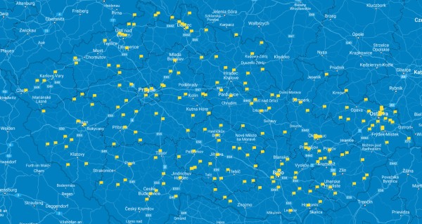 Mapa čerpacích stanic EuroOil